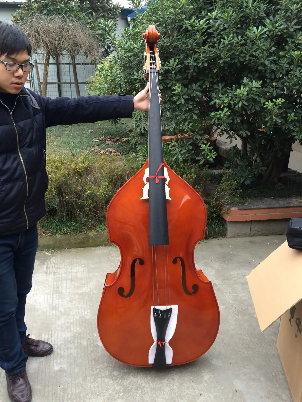 Student Double Bass 3/4 Upright Bass1/4 With Student Soft Bag And