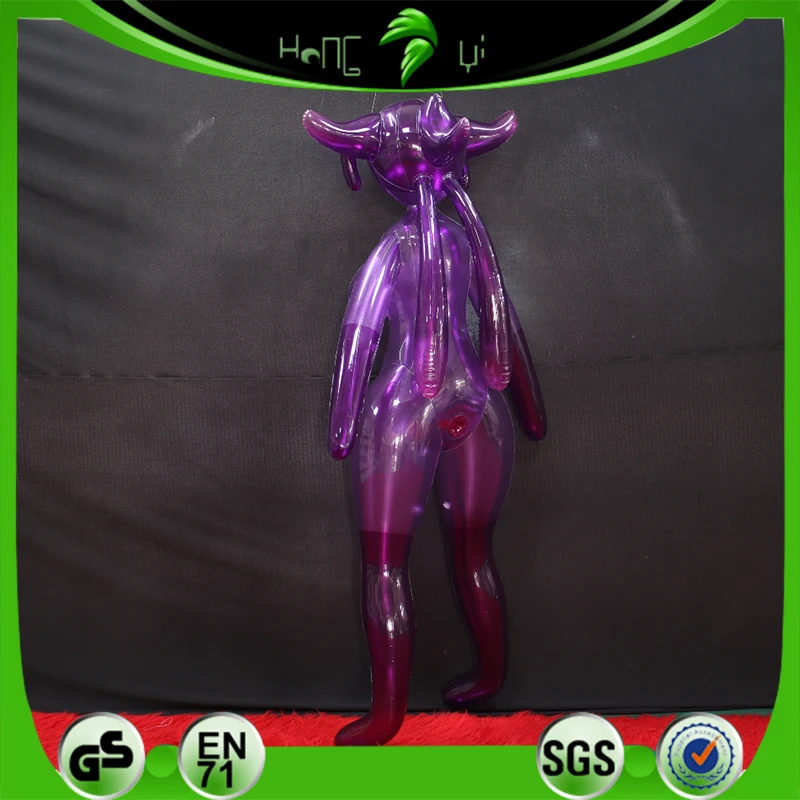 Hongyi Custom Inflatable Transparent Purple Girl Inflatable Sph Standing Toy