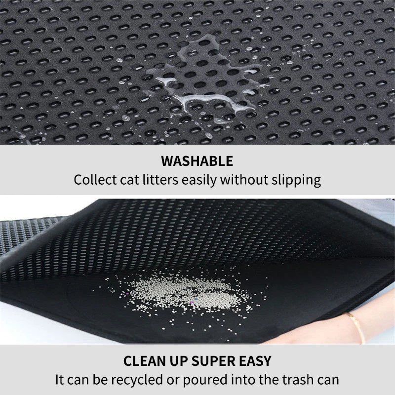 Easy Cleaning Portable Cat Sand Mat For Litter Box,Non-slip Foldable ...