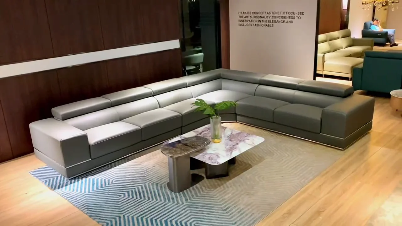 Elegant Italian Luxury Living Room Sofa Furniture Over Size Corner L ...