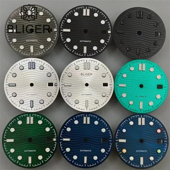 BLIGER 31mm black blue green gray watch dial luminous fit NH35 NH36 ETA2824 2836 Miyota8205 8215 Mingzhu DG2813 3804 movement