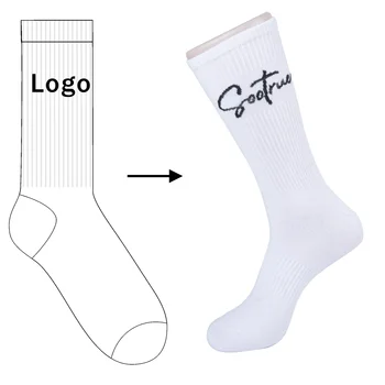 Socks factory custom high quality socks custom white cotton socks with logo
