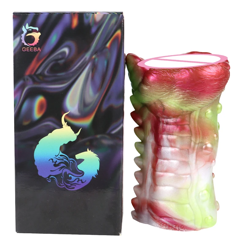 GEEBA All Access Dual Channel Male Masturbator Realistic Vagina Adult Silicone Sex Toy for Men Prostate Massager Penis Exercise