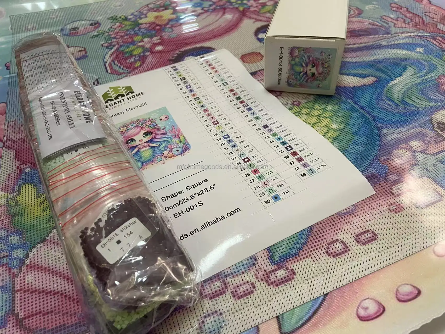 Kit Diamond Painting 40x30cm Delfini | Pittura Diamanti 5D Fai Da Te | Con Tela, Drill E Strumenti - Foto 8