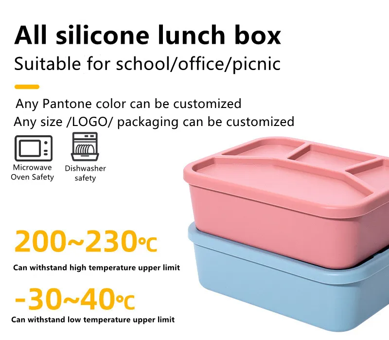 Bento Lunch Box for Kids Custom Logo Eco Friendly Microwave Office Food ...