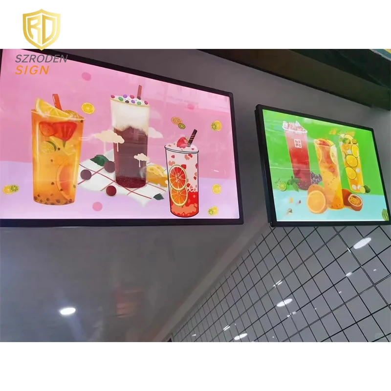 Snapper Box Display Restaurant Menu Display Boards Led Aluminum Snapper Frame Temper Glass ...