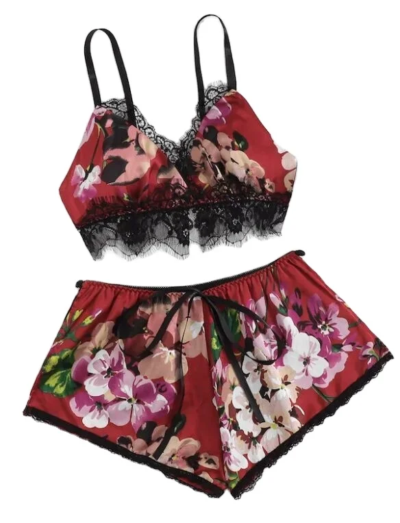 set di lingerie da donna in raso corto pama di seta_voghion.com