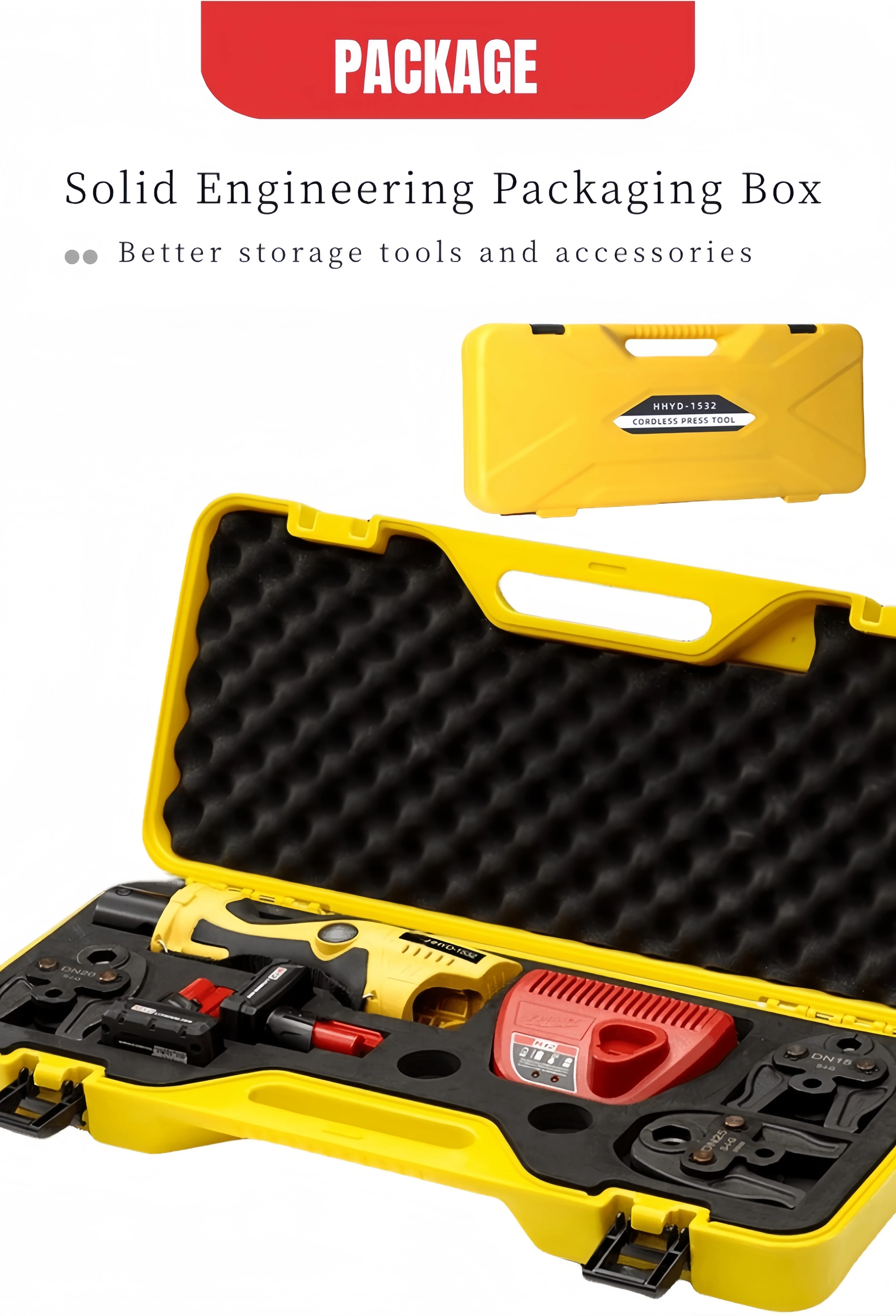 Высокорекомендуемый аккумулятор портативный профессиональный пресс Hvac набор инструментов 1/2 3/4 трубы обжимной сантехники медный PEX из нержавеющей стали