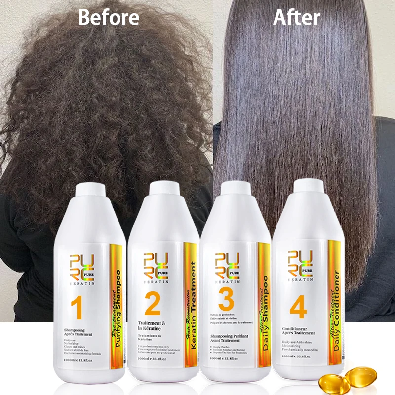 Pure Keratin Treatment Permanent Straightening Brazilian Keratin  Professional Smoothing Keratin Hair Treatment