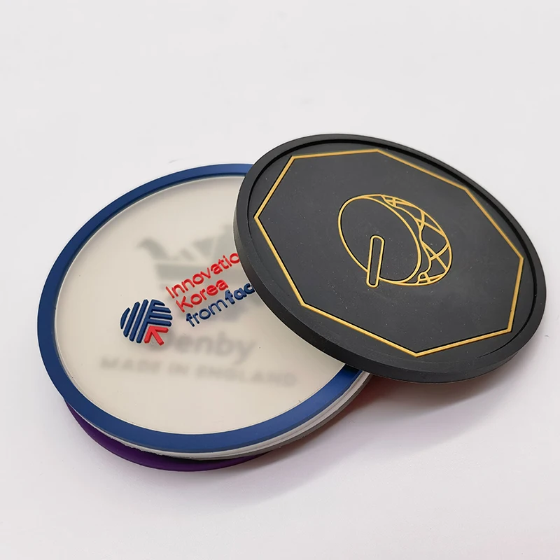 Custom logo 2D 3D Design Waterproof Soft Pvc Silicone Rubber Round Cup ...