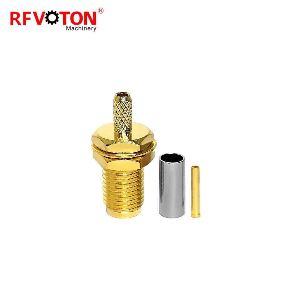 Factory supply SMA Female Jack Bulkhead rf connector for RG316 RG174 LMR100 coaxial cable RF Coax Coaxial connectors in stock factory