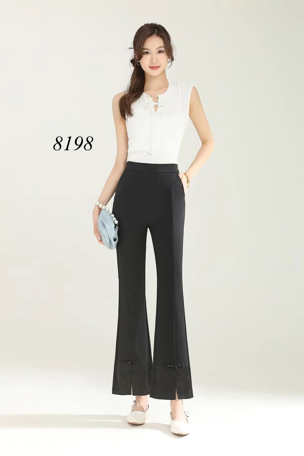 High-waisted Flared Pants Summer Slimming Elegant Fishtail Style Women's Trousers