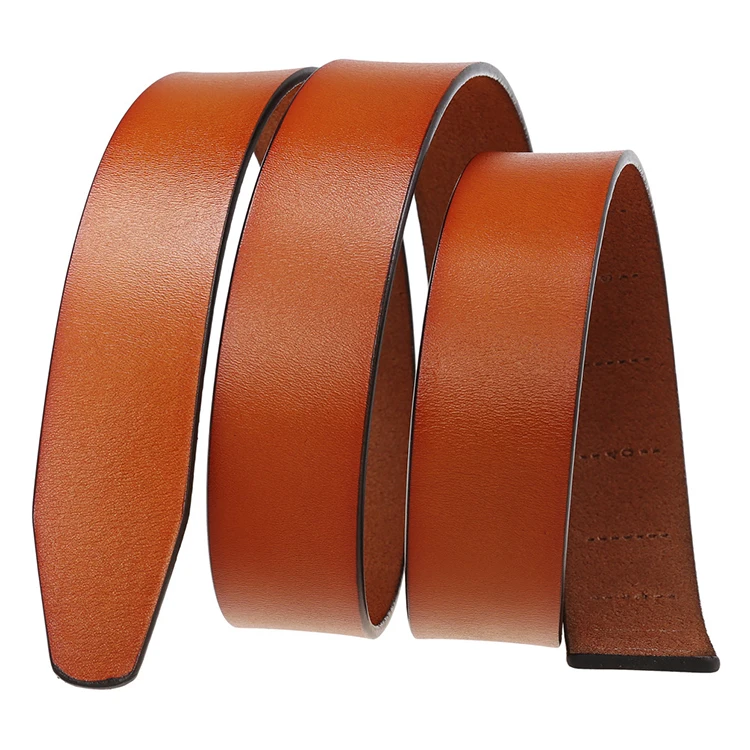 Ready Stock Men's Leather Belt Strap No Ratchet 3.5 Cm Automatic