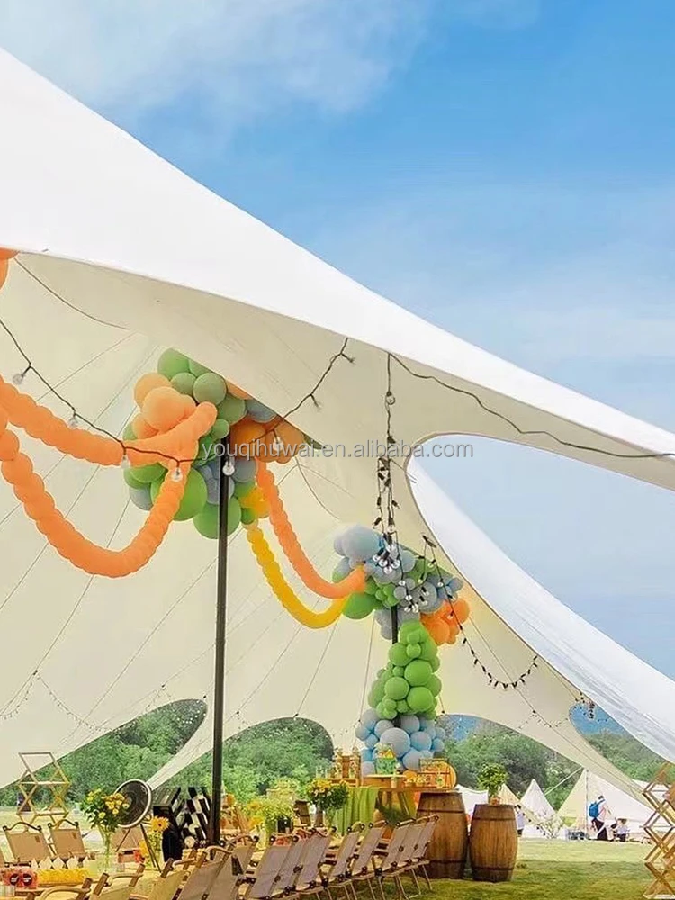 Factory Custom Direct Sales Large 6*6 Star Tent  Glamping Beach Canopy Multi-person Party Fly Sheet  Spider Canopy Tent
