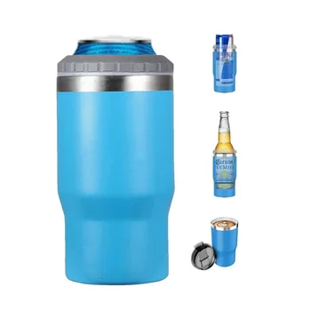 Double Wall Vacuum Insulated Can Or Bottle Cooler Slim Stainless Steel Can Cooler With Custom Logo