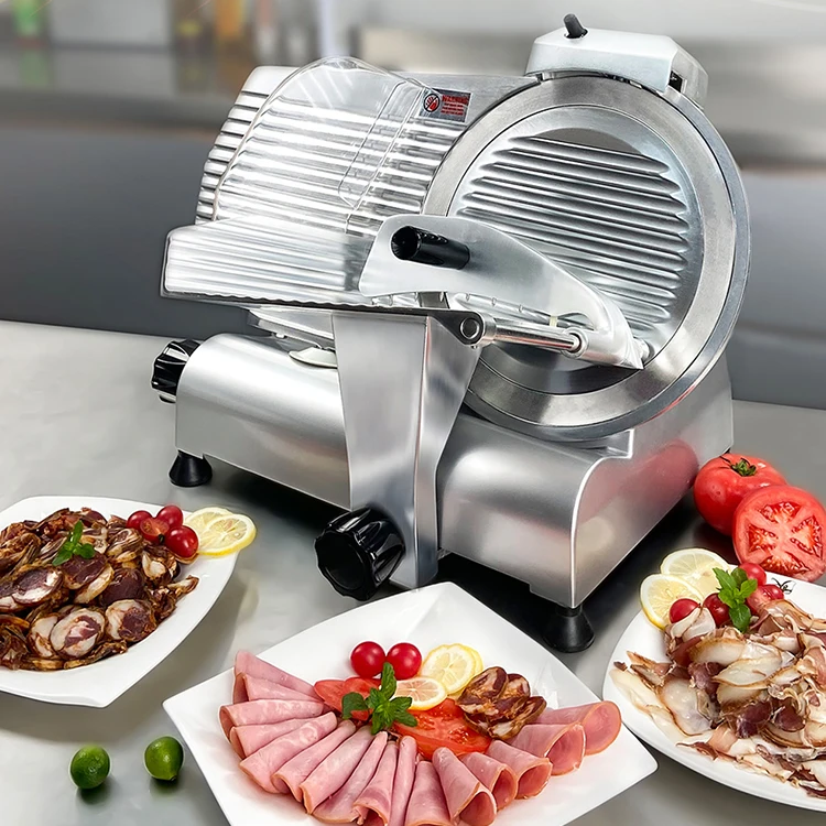 イタリア輸入カッター肉スライサー、陽極酸化アルミニウム製、冷凍肉も