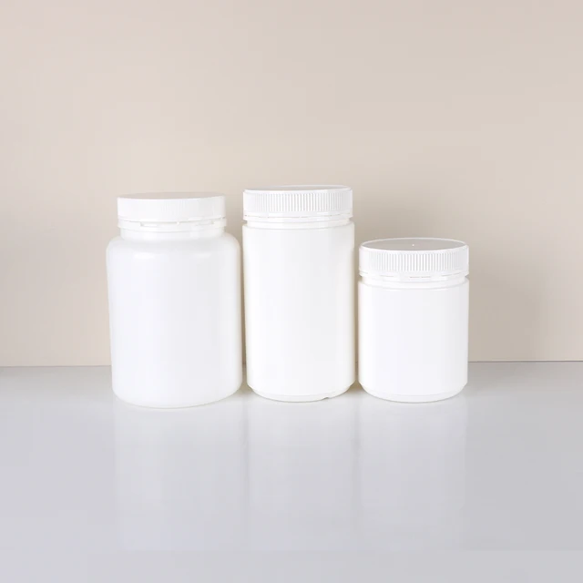 500ml Customize White Food Grade HDPE Plastic Bottle with Tamper Proof  Cap for Capsule/ Tablet/ Medicine/ Gummies/ Pharmacy