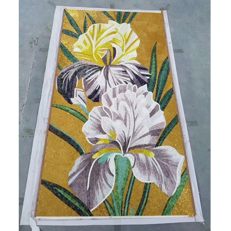 Decorative Flower Pattern Mosaic Tiles Wall Decoration