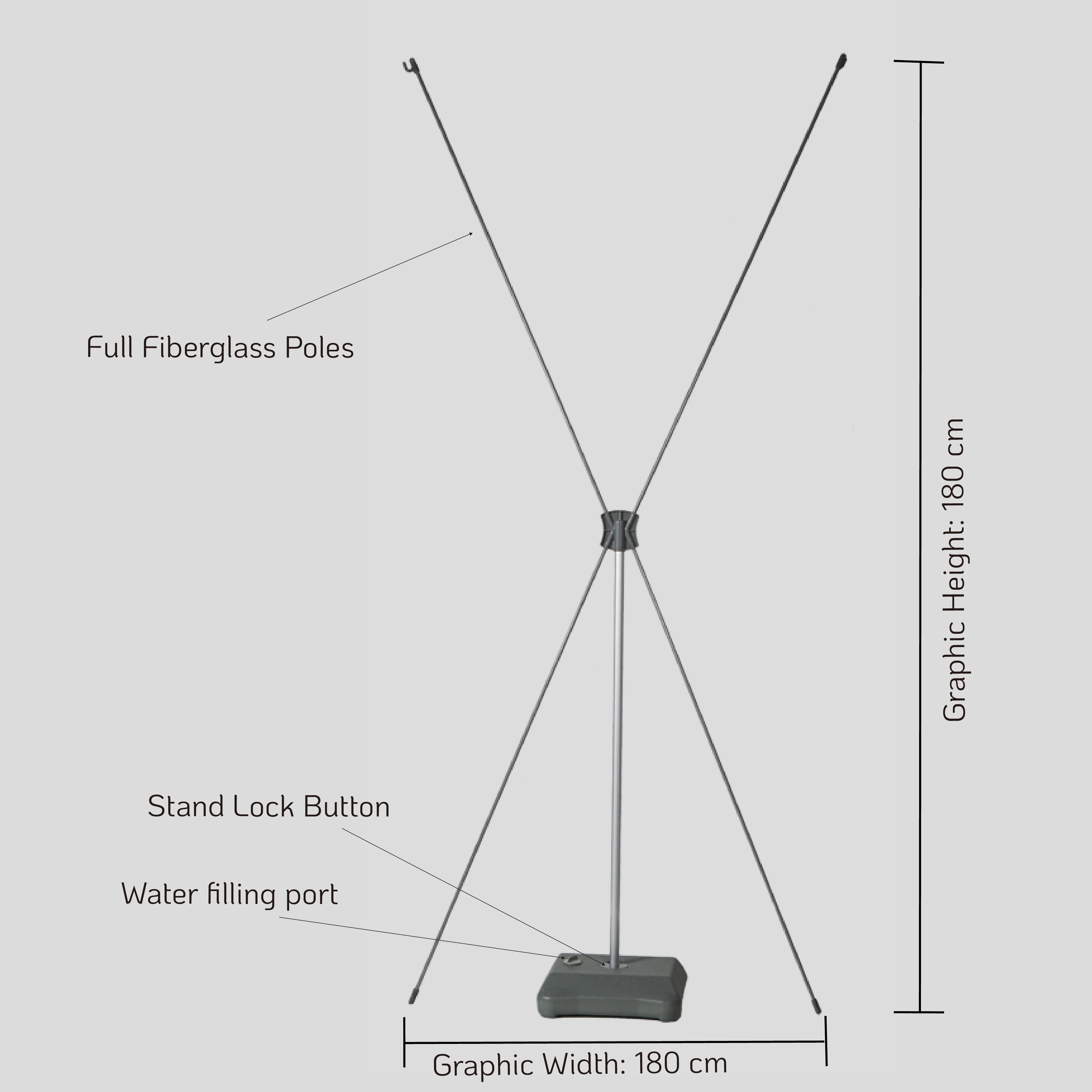 Best Seller Outdoor Frame Design Lightweight Portable Water Base X Banner Stand Buy X Banner