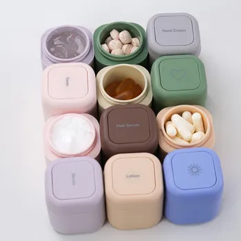 ZEUP Travel Containers  Pill Case Set - Magnetic Travel Capsules - a Daily Pill Box for Supplements  Vitamins with Labels
