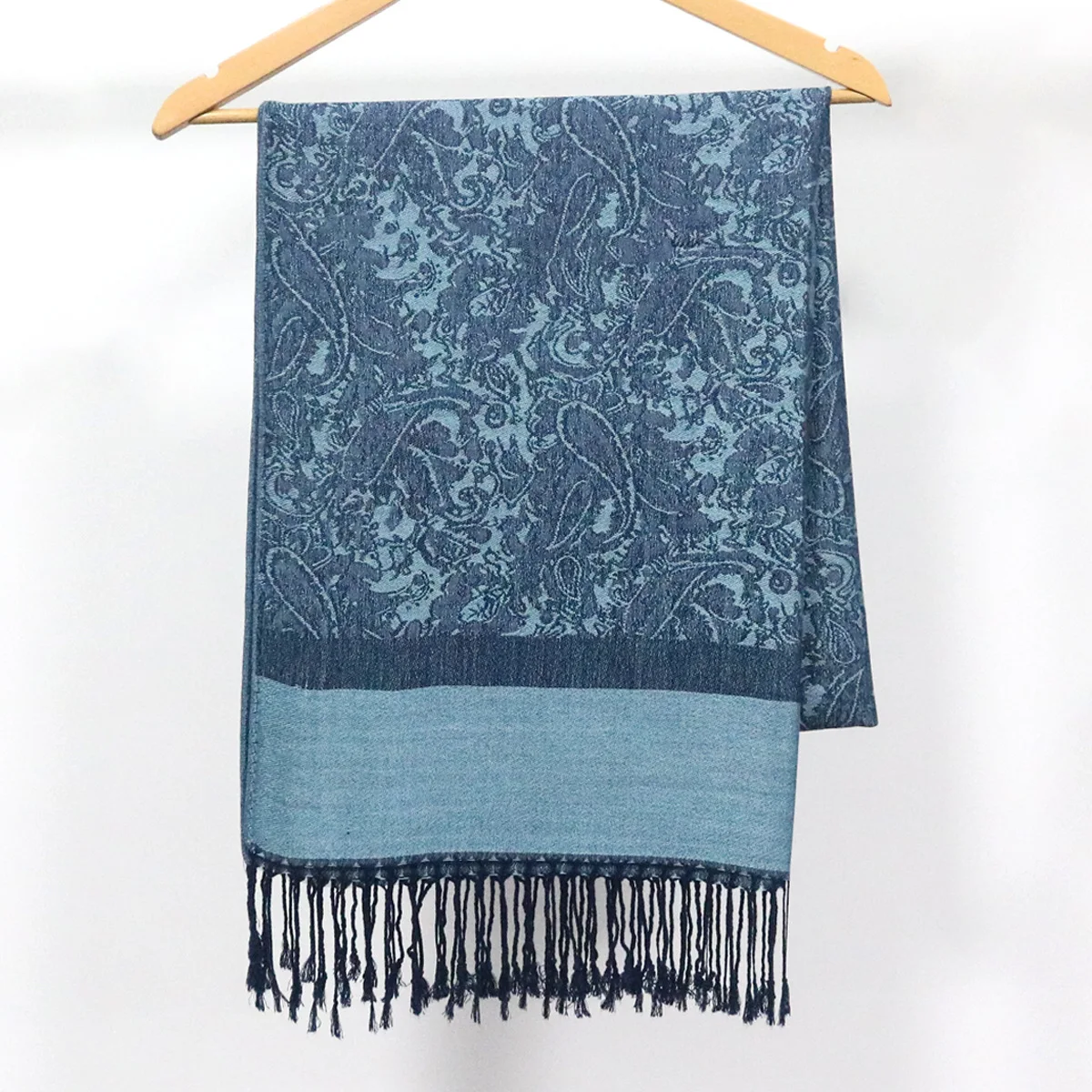 Winter Warm Cashew Flower Jacquard Scarf Hijab Women Ethnic