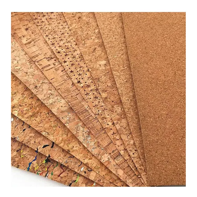 2023 Eco Vegan Wood Material Faux Upholstery Decorative Cork Synthetic Leather Fabric for Lining Handbags Shoe Footwear