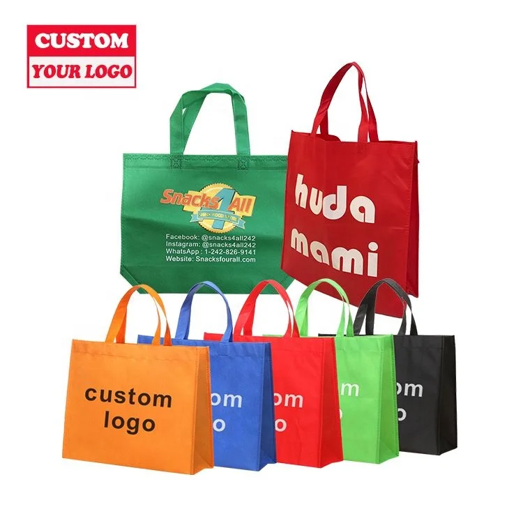 100pcs Shopping Bags Custom With Logo for Small Business High 