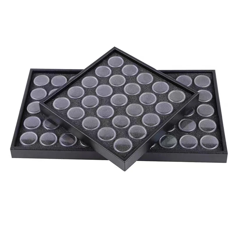 Nail Art 25 grid Black Decorative Drill Nail Ornament Storage Box Sorting easy collection