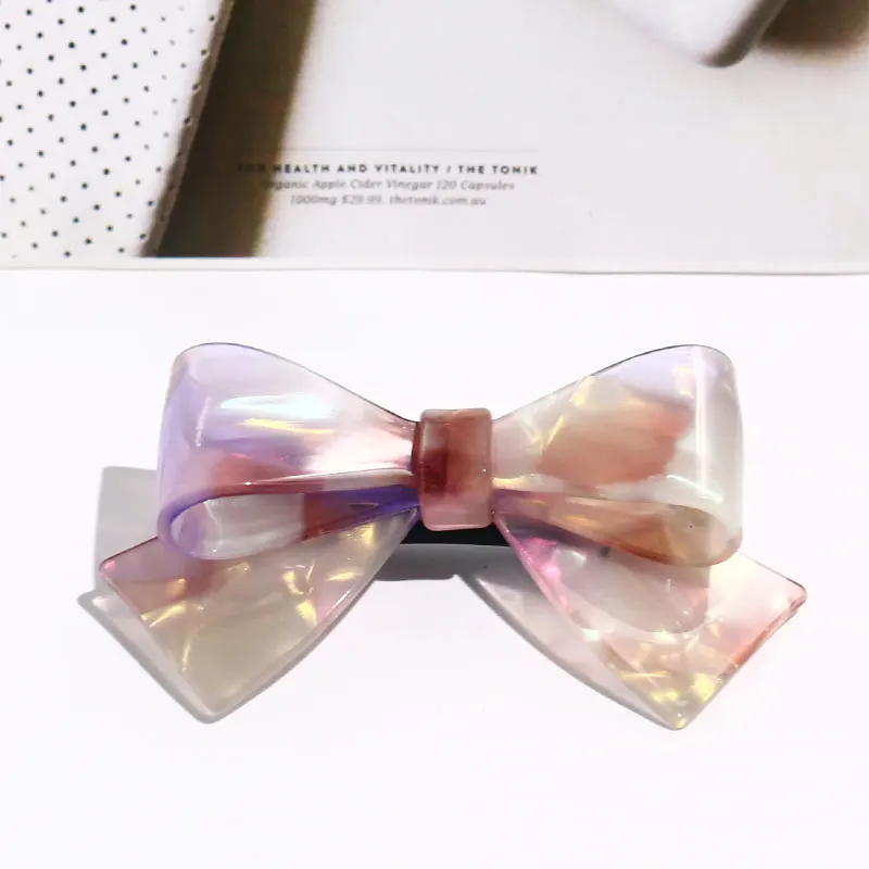 Индивидуальная Корейская заколка для волос для взрослых, банты, зажимы для девочек, оптовая продажа, акриловые ацетатные красивые французские заколки для волос, зажимы для бантов для женщин