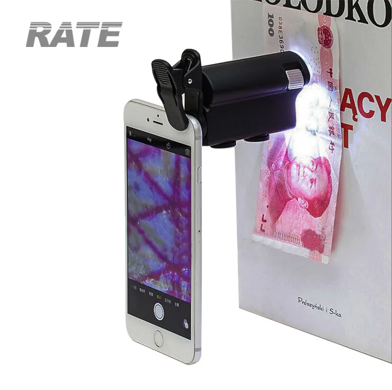 Handige Microscoop 60X Vergrootglas LED UV-licht Mini Handige Clip Microscoop