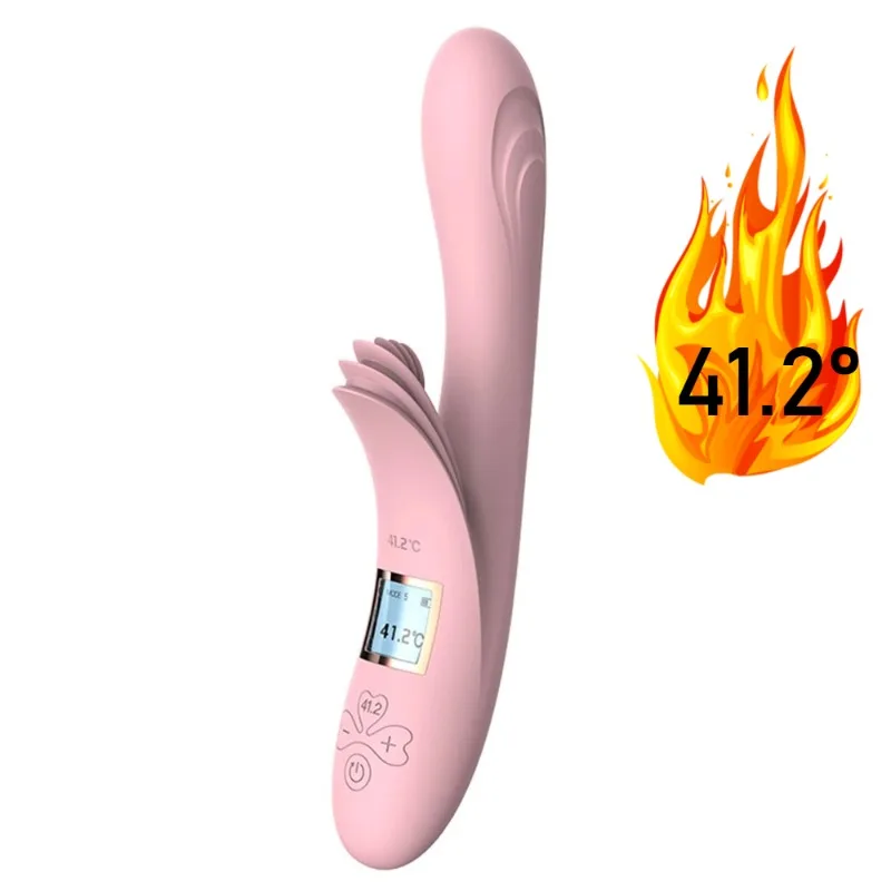 Intelligenter OEM-Sexspielzeug-Heizstab mit LCD-Bildschirm für Frauen, G-Punkt-Vibrator in Hasenform mit mehreren Zungen, Dildo für Erwachsene_voghion.com