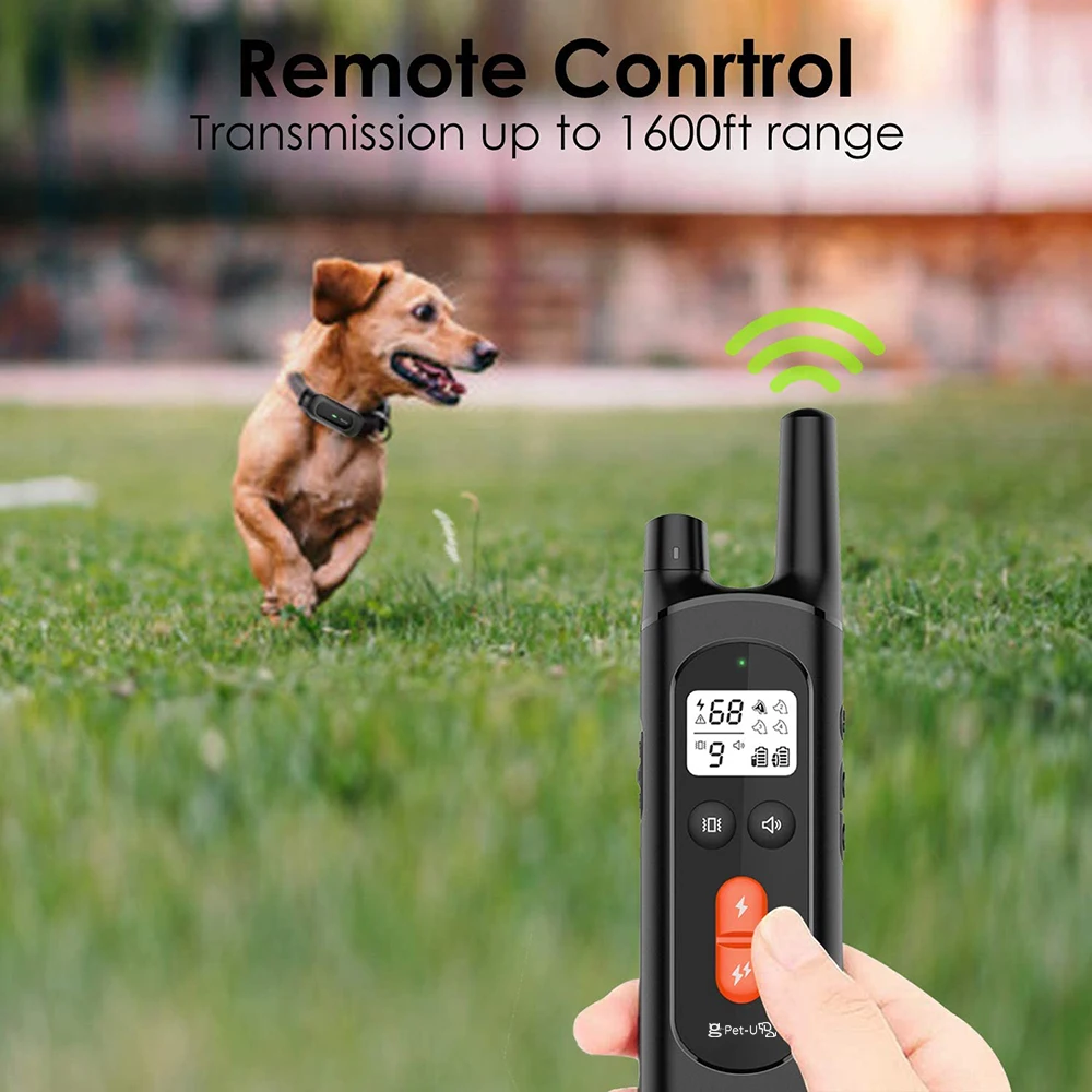 9 Levels 1600ft Remote Range Dog Training Collar with Remote Waterproof Shock Collar for Medium Large Dogs Shock Beep Rechargeable Electronic Collar with Keypad Lock 99 Levels Vibration 