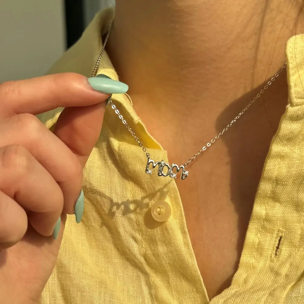 KAKODIY Mother's Day Jewelry for Women 925 Sterling Silver Gold Plated 15mm Wide Letter Pendant Necklace detail 2