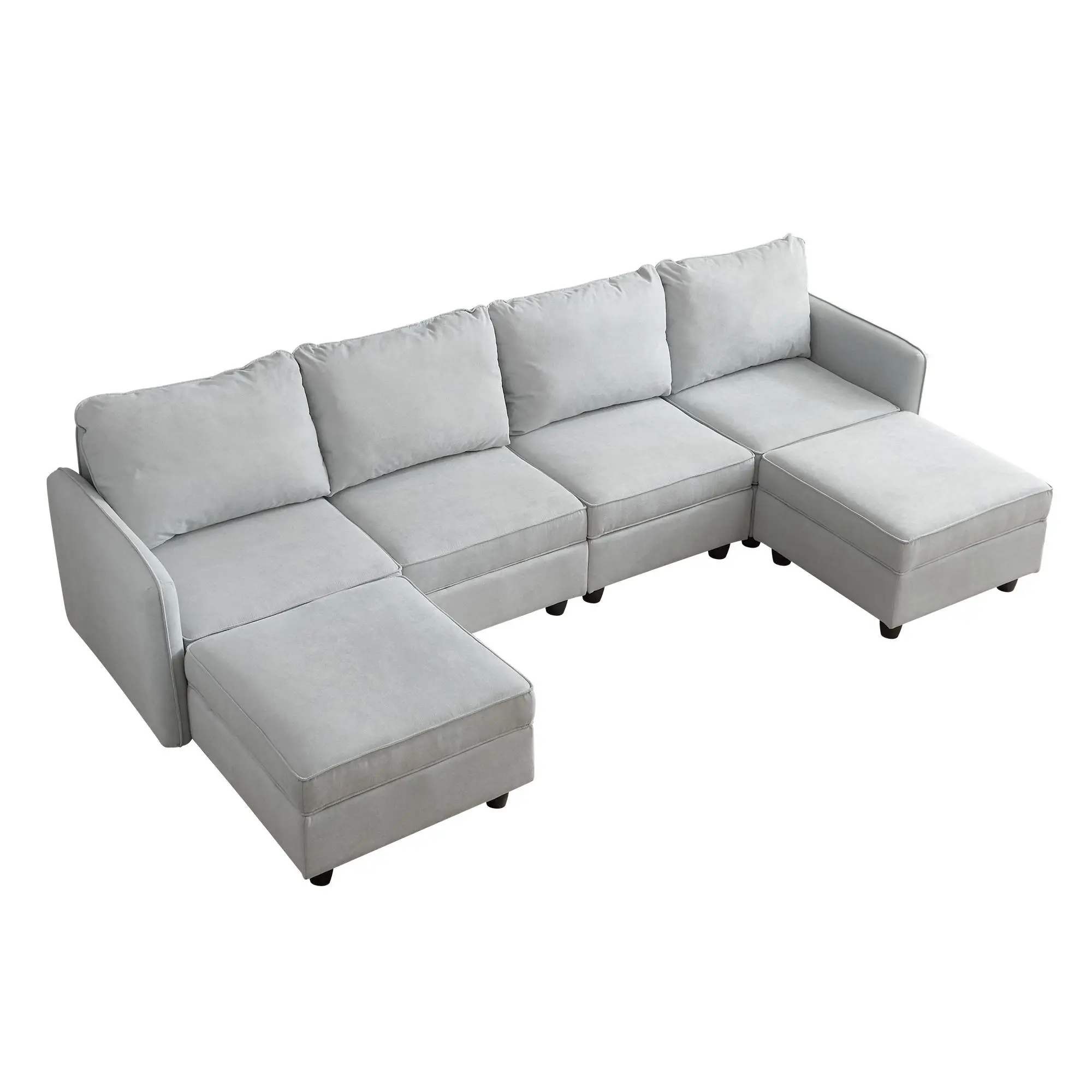 Modern 3 Seater Sectional Sofa Fabric Lounge With Removable Chaise