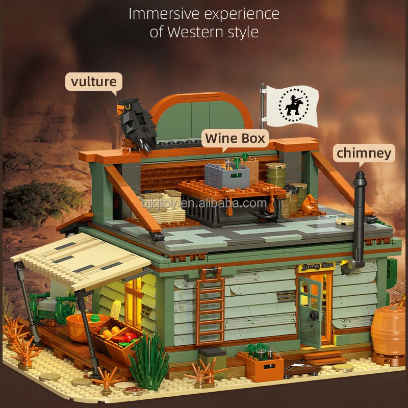 Jiestar 89144 Western Series Street View Grocery Store Model
