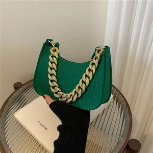 Luxury Fashion Felt Handbags Chain Shoulder Bag Women Office Party Handbag Elegant Ladies Fashion Diamond Clutch Bags NEW