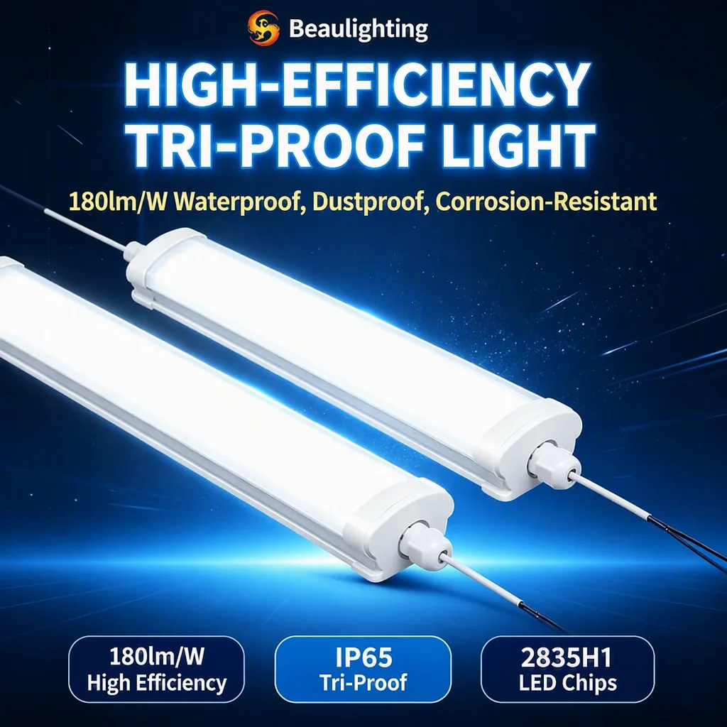 Hochwirksame 180-Lm/W-LED-Dreischutz-Leuchte, IP65-wasserdicht, staubdicht, korrosionsbeständig, Polycarbonat-Gehäuse