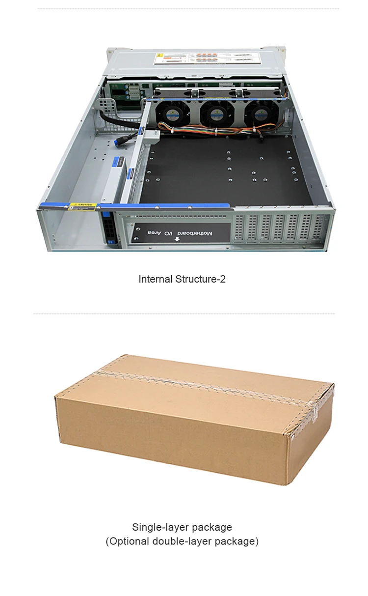 2U 8-bay Rackmount Chassis with Straight-through Backplane CC3K08-08S