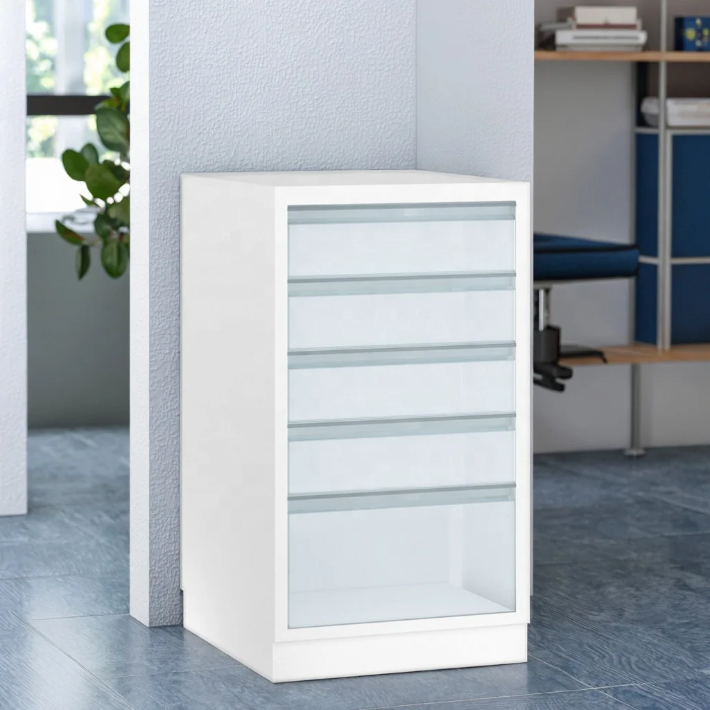 Modern Heavy Duty Medical Document Storage Cabinet 430mm Hospital School Archives Secure Locks Anti-Fire Layer Stainless Steel 4