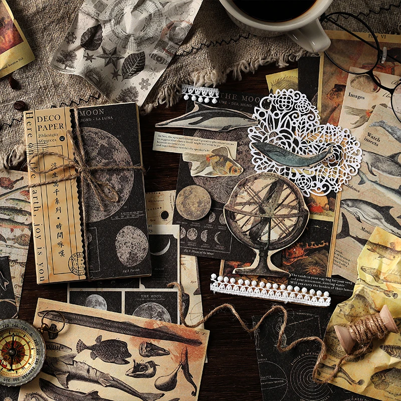 60 шт. крафт-бумага винтажный Декор старые стильные бумаги для декора скрапбукинга