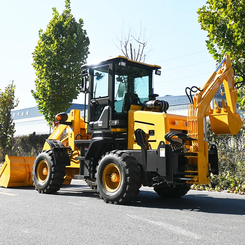 High Quality 4X4 Mini Diesel Tractor with Loader and Backhoe for Sale