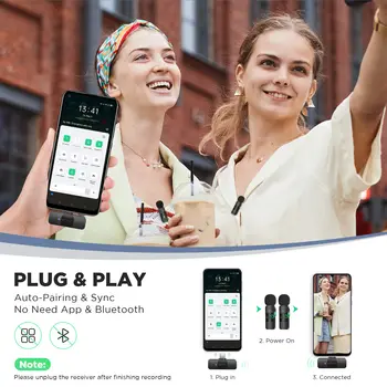 BOYA Budget Microphone BY-V20 Wireless Microphone Lavalier 2.4GHz Portable Mic for Smartphone Wireless Recording detail image