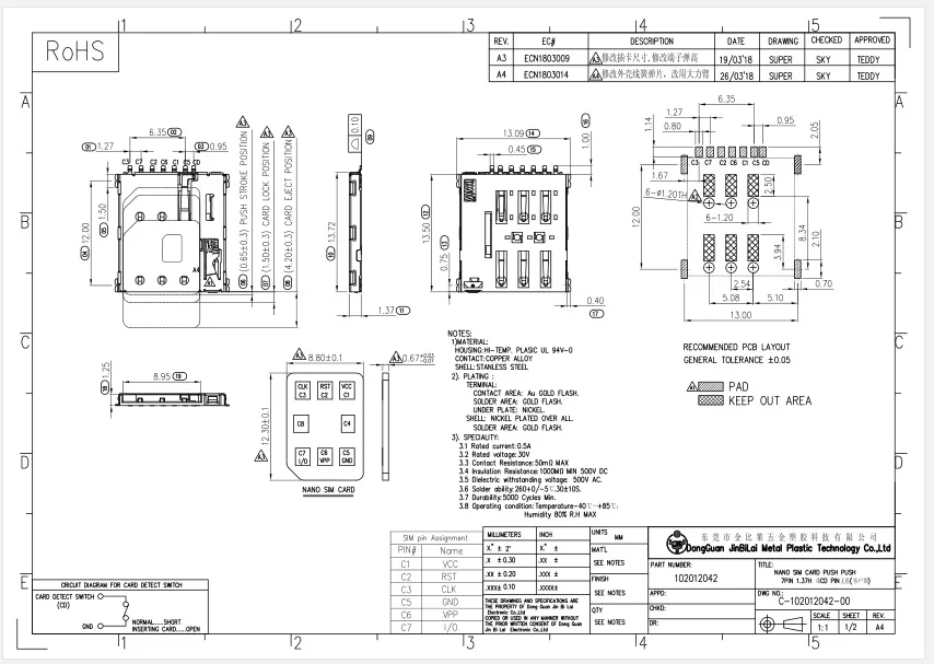 Sim Connector Pinout Sim Card Reader Pinout 515x414