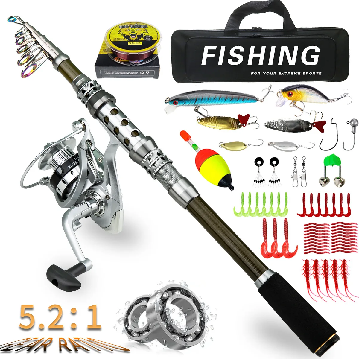 are telescopic fishing rods adjustable SANLIKE Net Carbon Fishing Rod Foldable Pole Handle  SANLIKE STORE Reaction Tackle Telescopic Carbon Spinning Rod  collapses to a fraction of its length for easy travel and backpacking Hot Selling Adjustable Portable Telescopic