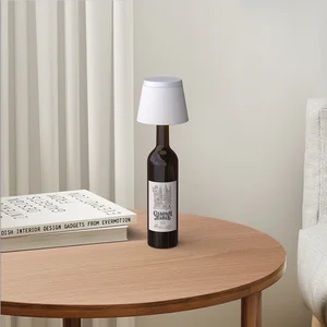 New Atmosphere Lamp Rechargeable Bedside/restaurant Lamp Fabric Bottle Lamp LED Metal Lamp Warm Night Light with 3 CCT