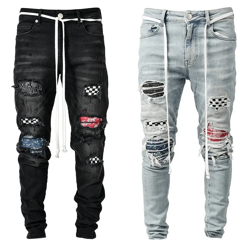 Mens Broken Tapered Torn Jeans Trends 2022 With Graphic Print Retro Korean  Fashion, Ripped Slim Fit Cowboy Pants With Designer Holes J231006 From  Monclair_jacket01, $15.36 | DHgate.Com