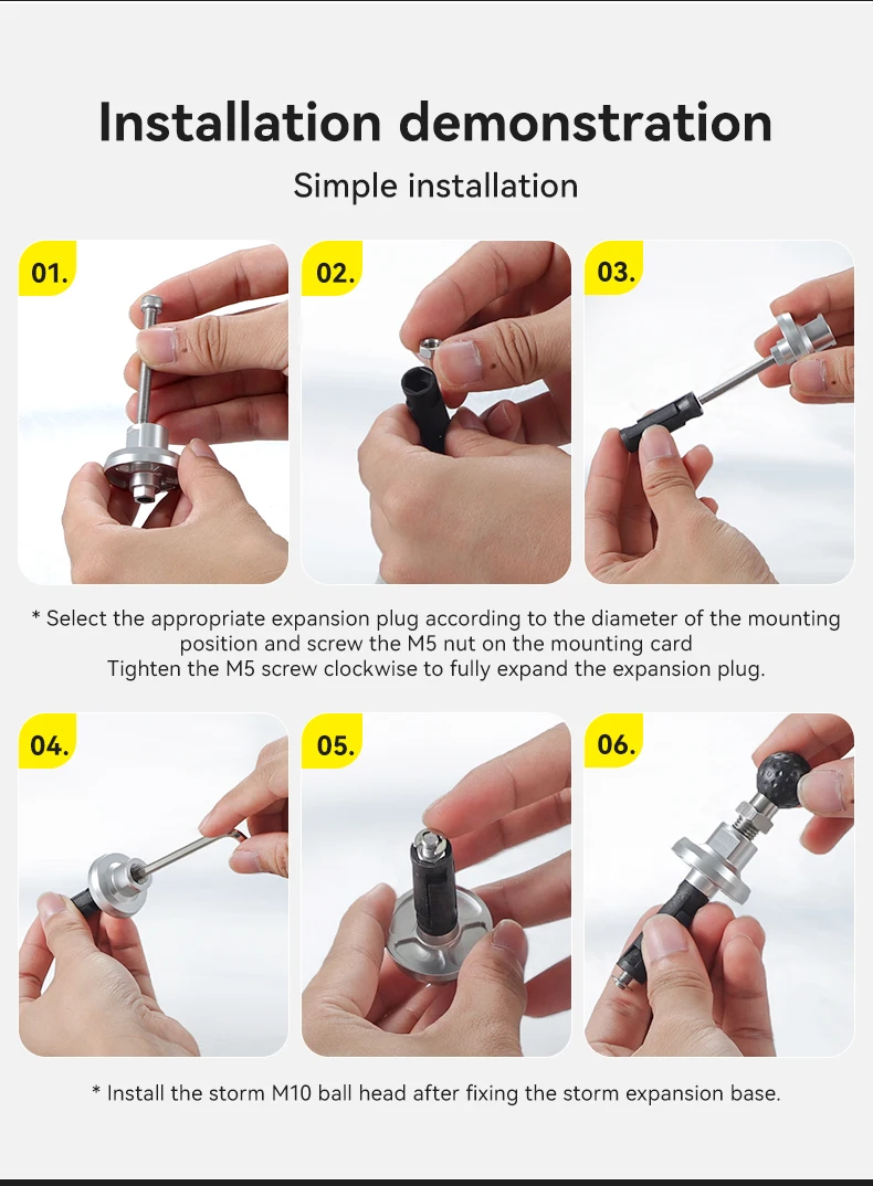 SMNU M10 Dilate Screw Ball Head Bolt Adaptor Motorcycle  Mount Ball Head Screw For Motorcycle Phone Holder factory