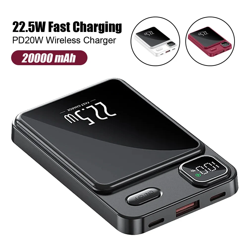 min Magnetic Wireless Charging Power Bank Manufacturer 5000mah 22.5w Outdoor Power Bank Wireless Charger Battery Pack Powerbank