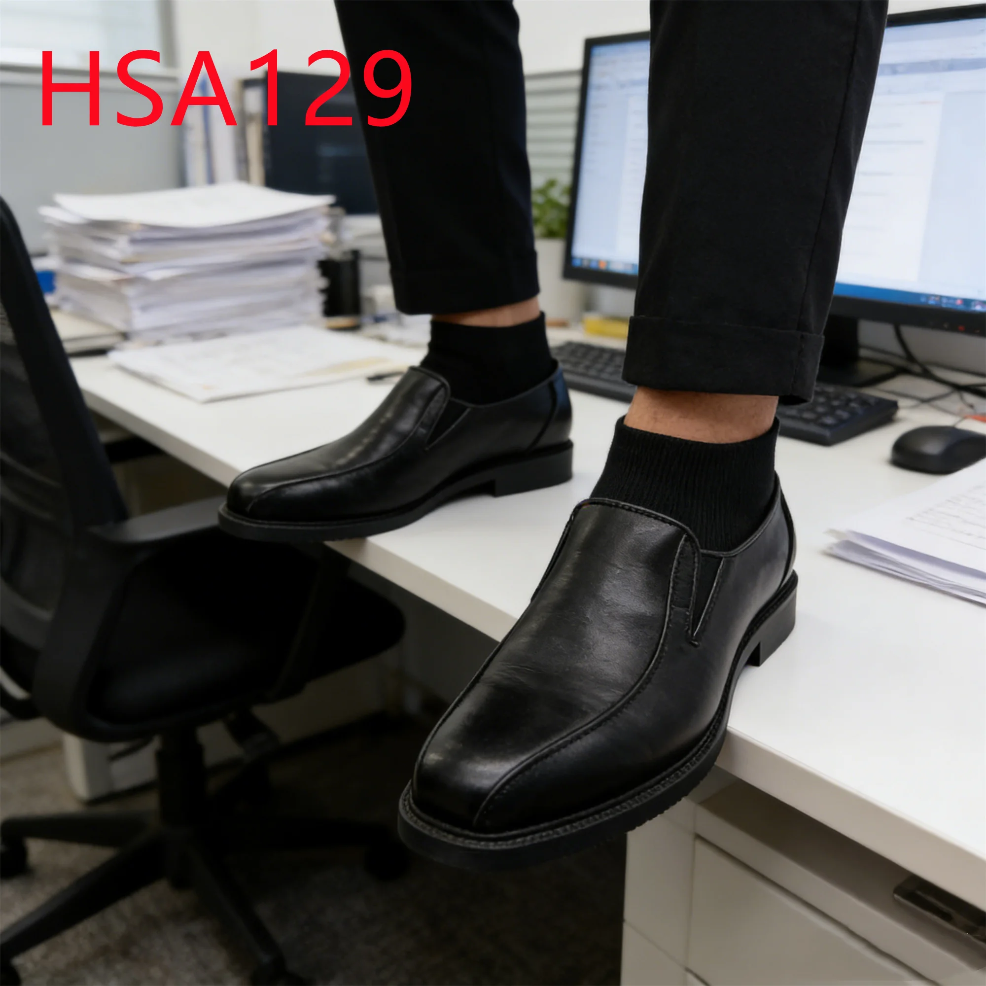 HY, Pormal, Panlipunang Elegante, Moderno, Minimalist na Estilo ng Sapatos sa Opisina, Natural na Baka na Leather na Sapatos para sa Lalaki sa Negosyo, para sa Mabilis na Pagpapadepende o Pag-alis (Quick On/off), HSA129