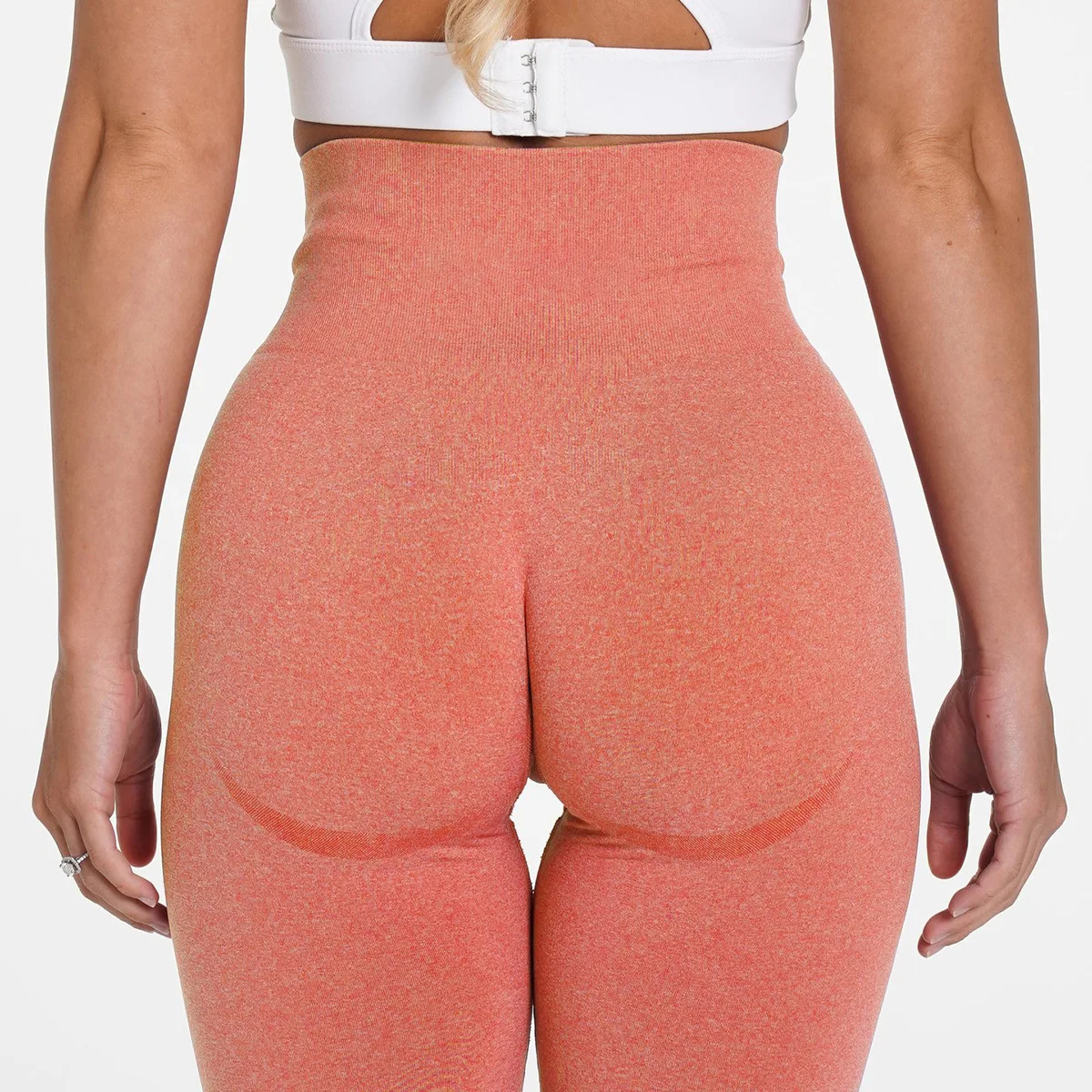 NVGTN Scrunch Seamless Shorts - Sunset Orange